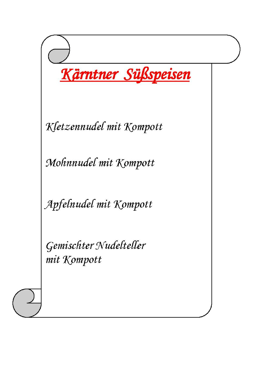 Speisekarte